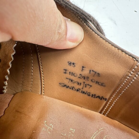 Church’s Sandringham 173 UK 8.5 F US 9.5 Brown Leather Wingtip Oxford Shoes - Picture 10 of 12